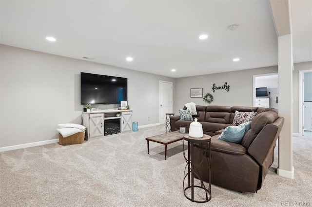 1488 Baguette Dr, Castle Rock, CO 80108 - carpeted living room with recessed lighting and baseboards