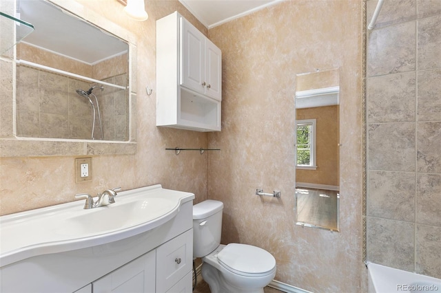 924 E Saint Vrain St, Colorado Springs, CO 80903 - bathroom with toilet, vanity, a shower, and a bathtub