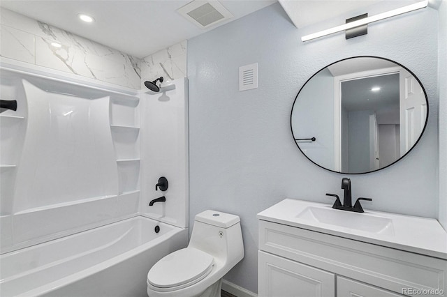 1963 Hogan Ct, Castle Rock, CO 80109 - bathroom featuring vanity, toilet, and bathtub / shower combination