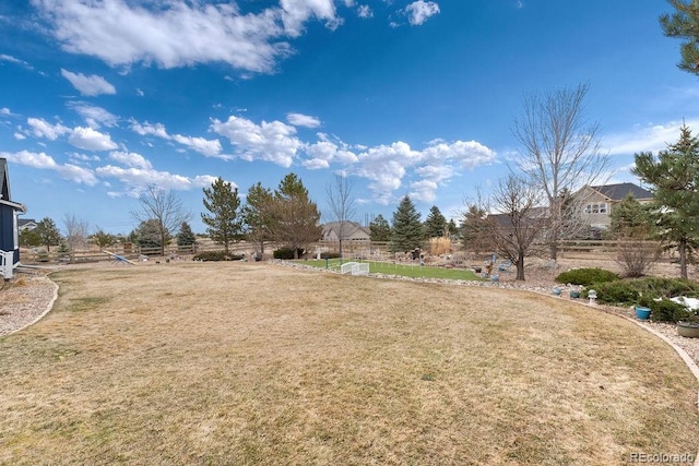 view of yard with fence