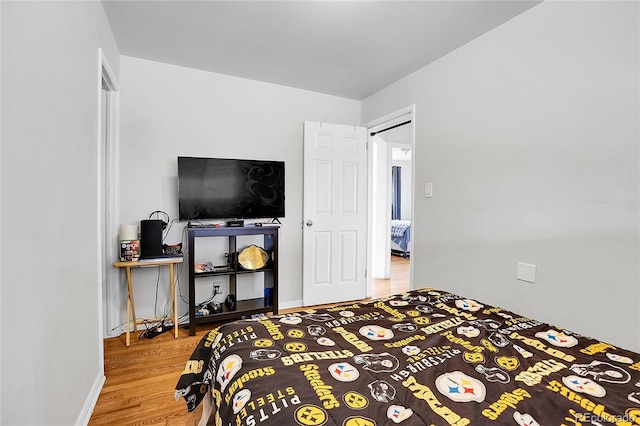 bedroom featuring wood-type flooring