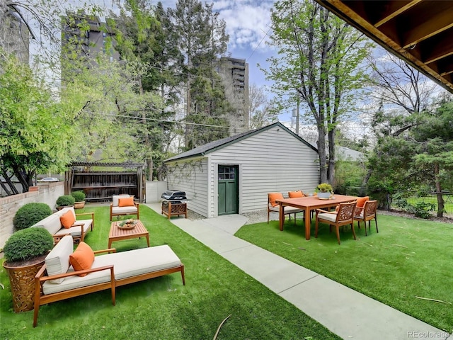 458 S Downing St, Denver, CO 80209 - view of yard featuring an outdoor hangout area