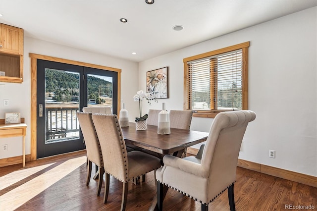 dining room featuring dark wood-type flooring