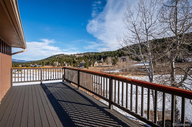 deck featuring a mountain view