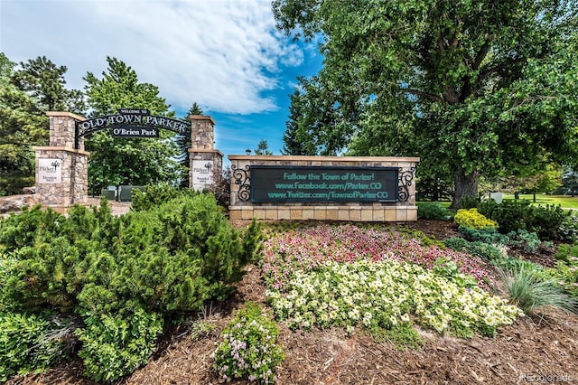 view of community sign