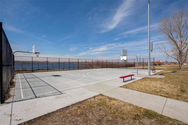 view of sport court featuring community basketball court and fence