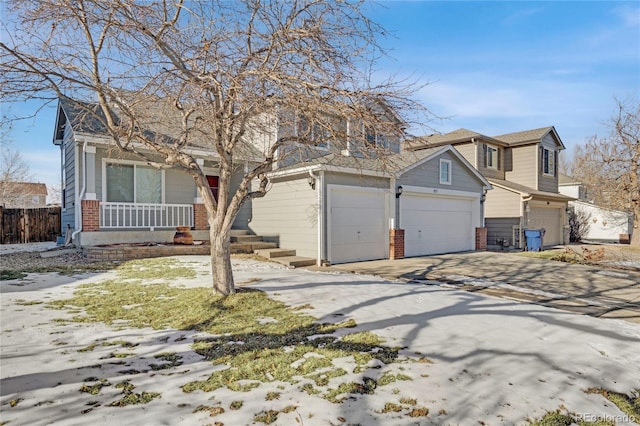 view of property with a garage