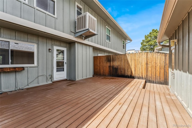 wooden terrace with fence