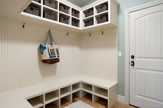 mudroom featuring hardwood / wood-style flooring