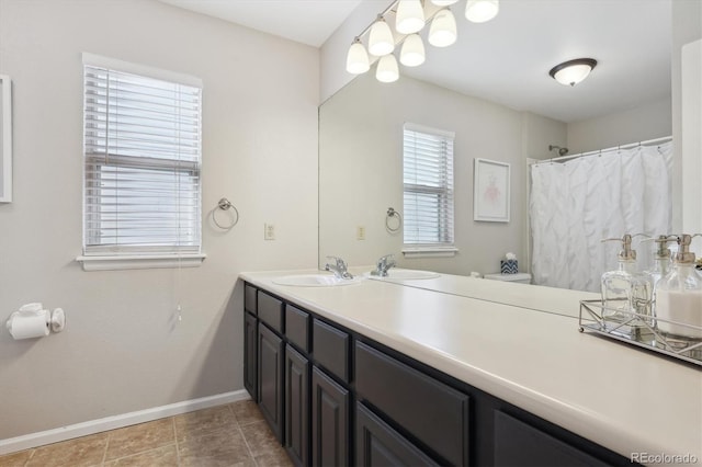 bathroom featuring vanity and tile patterned floors