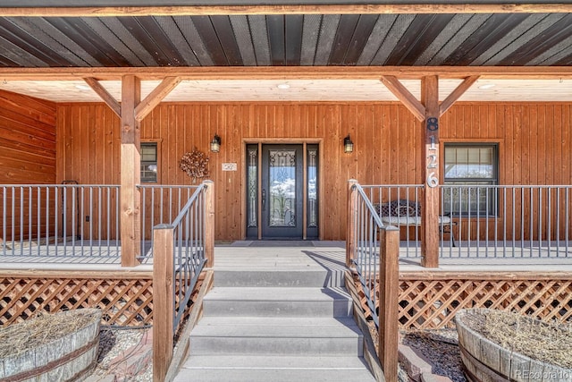 8126 Buck Run, Salida, CO 81201 - view of exterior entry featuring covered porch