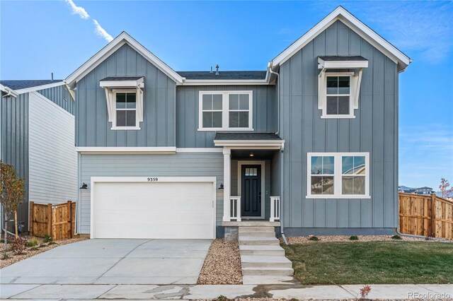 view of front of home with a garage