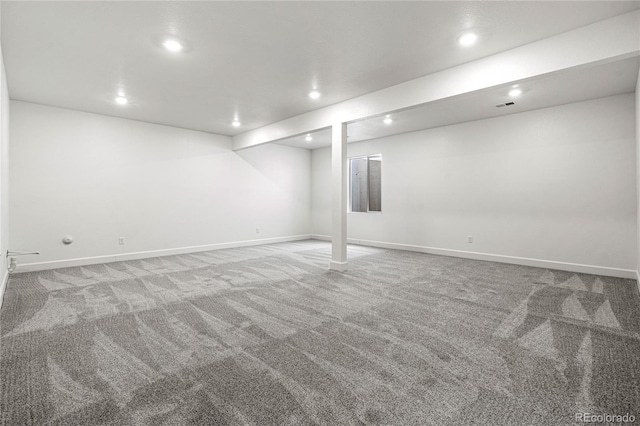 9359 Russell Cir, Arvada, CO 80007 - finished basement with carpet flooring, recessed lighting, and baseboards