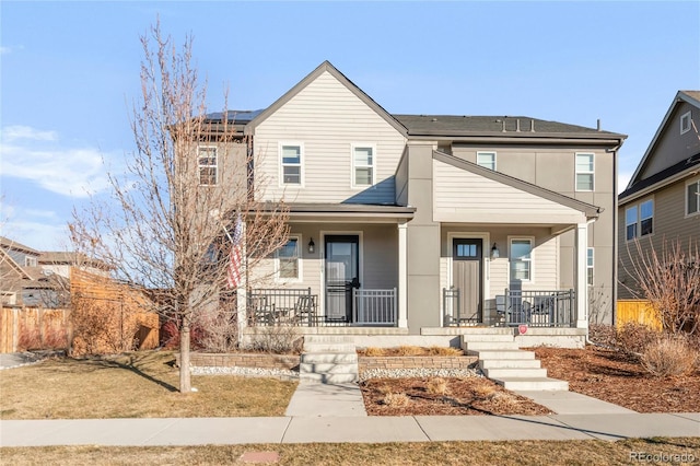 view of front of home with covered porch