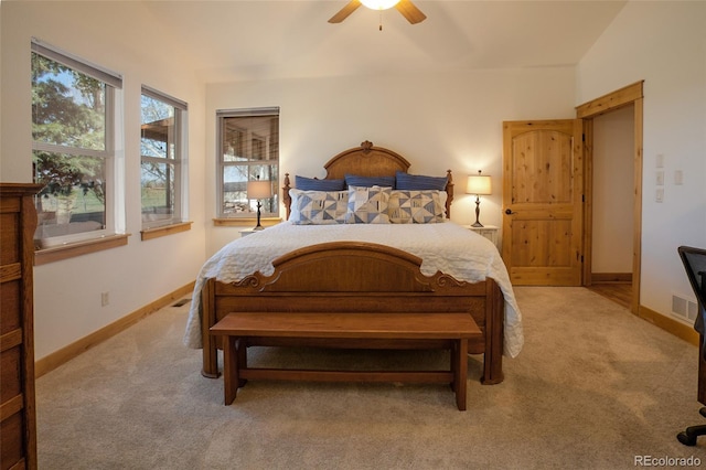 1715 Wales Dr, Berthoud, CO 80513 - bedroom with light colored carpet and ceiling fan