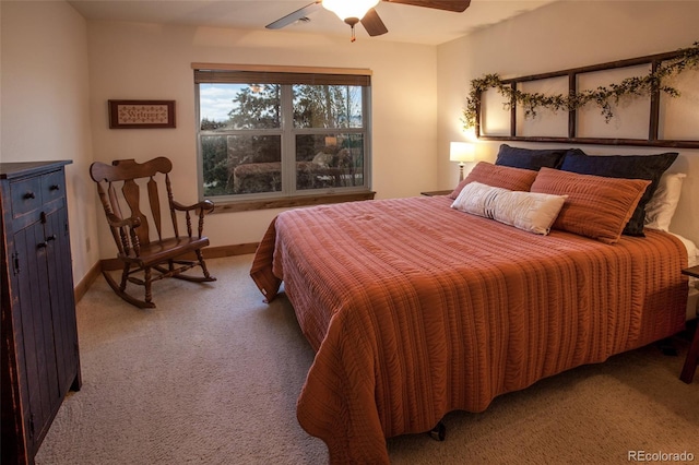1715 Wales Dr, Berthoud, CO 80513 - carpeted bedroom with ceiling fan and baseboards