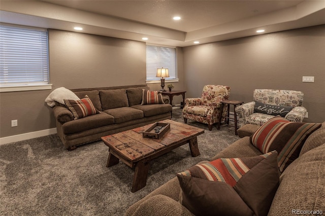 1715 Wales Dr, Berthoud, CO 80513 - carpeted living room with recessed lighting
