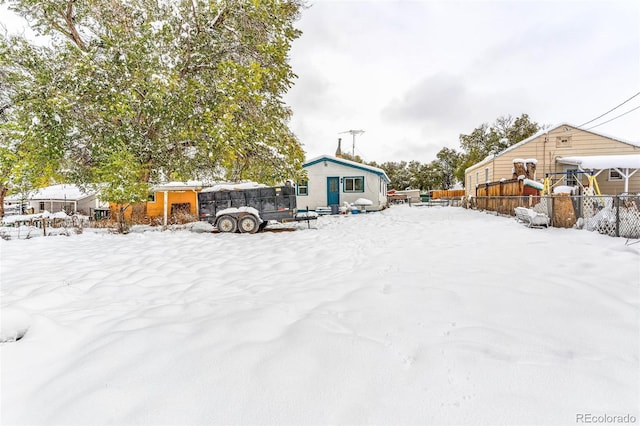 view of snowy yard