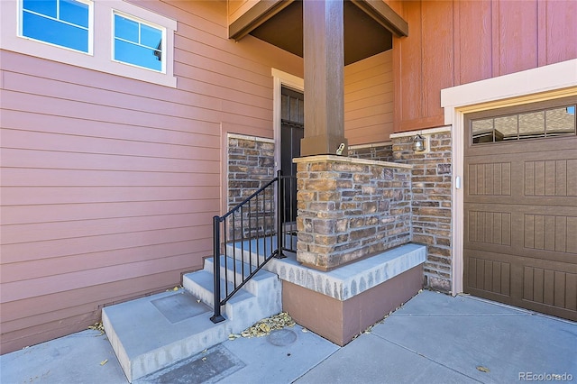 entrance to property with a garage