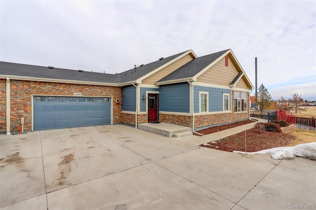 view of front of home with a garage