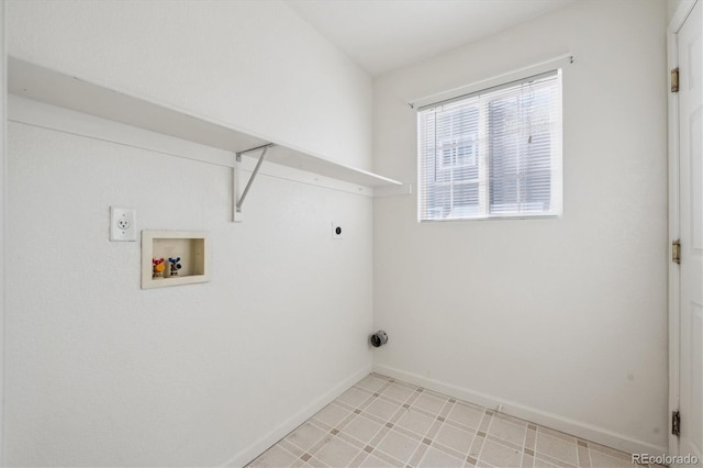 washroom featuring washer hookup and electric dryer hookup