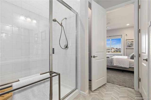 bathroom featuring an enclosed shower