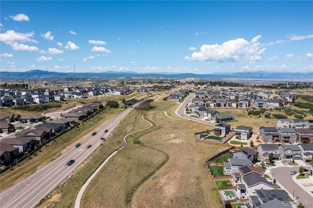 aerial view with a mountain view