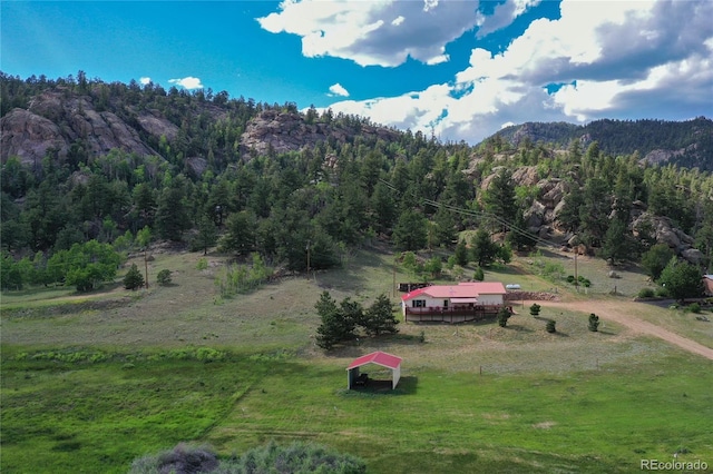 property view of mountains with a rural view