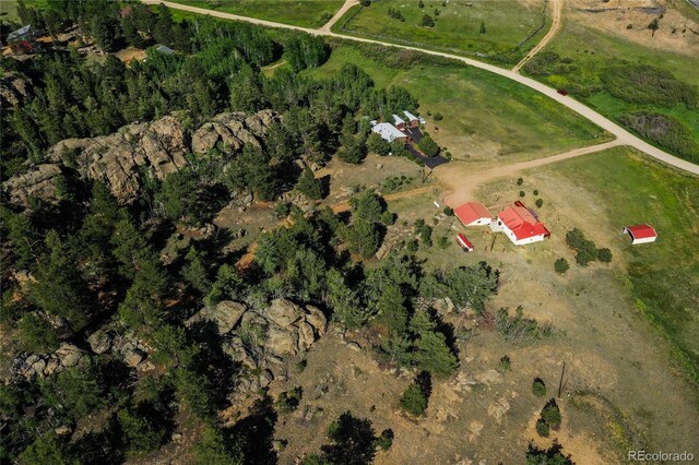 aerial view with a rural view