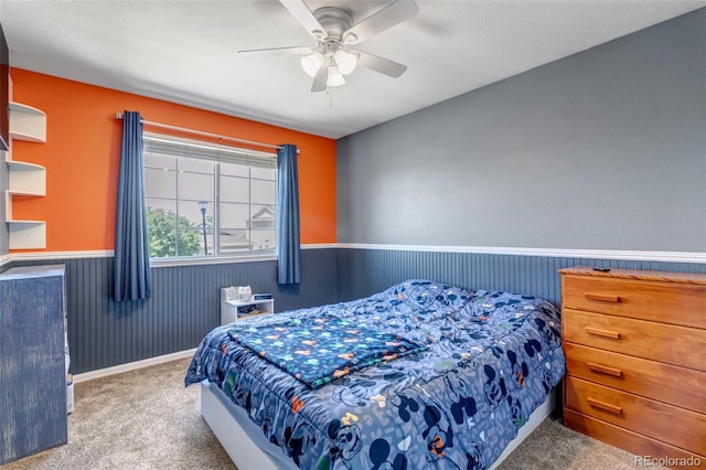 16352 E 104th Way, Commerce City, CO 80022 - bedroom featuring wainscoting, carpet floors, and ceiling fan