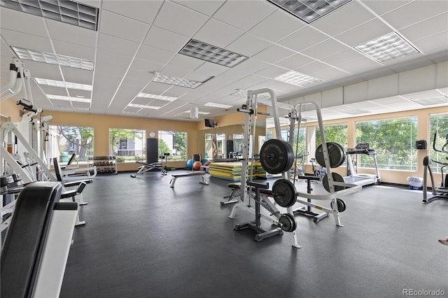 850 W Moorhead Cir Unit 3L, Boulder, CO 80305 - exercise room with a paneled ceiling