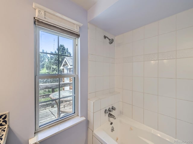 full bathroom with washtub / shower combination