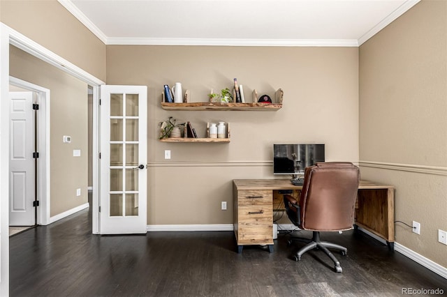 8410 S Oak St, Littleton, CO 80127 - office space with wood finished floors, crown molding, and french doors