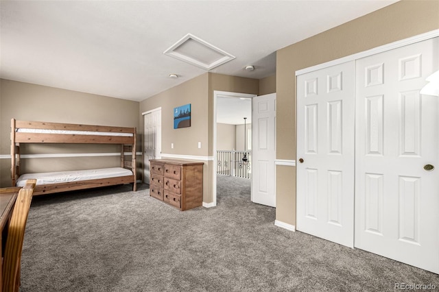 8410 S Oak St, Littleton, CO 80127 - bedroom with attic access and carpet flooring