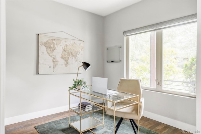 2435 S High St, Denver, CO 80210 - home office with wood finished floors and baseboards