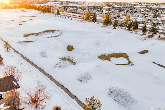 view of snowy aerial view