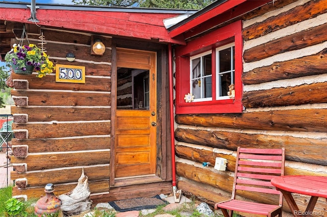 500 Fourth St, Fairplay, CO 80440 - property entrance featuring log siding