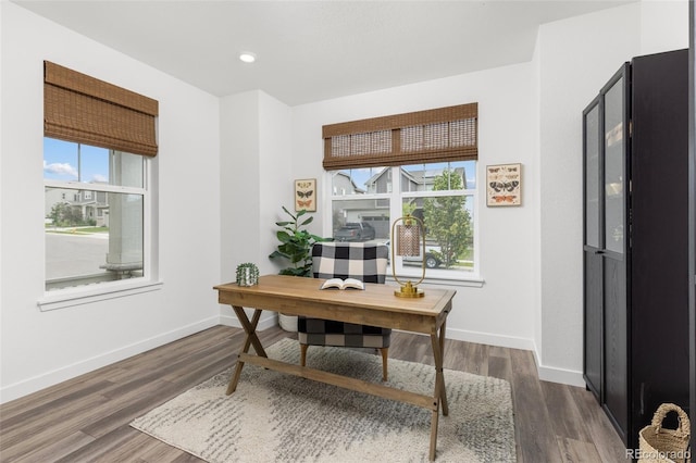 12940 Brier Ct, Firestone, CO 80504 - office space featuring plenty of natural light, wood finished floors, and recessed lighting