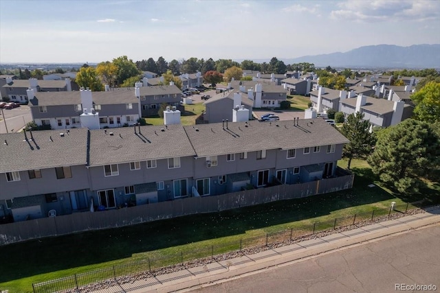 aerial view featuring a mountain view