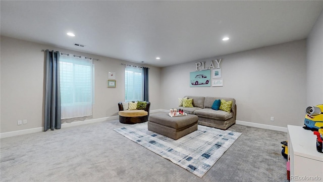 18009 E 47th Pl, Denver, CO 80249 - carpeted living area with recessed lighting and baseboards