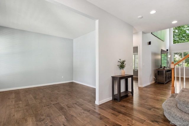 19653 E Ida Dr, Aurora, CO 80015 - unfurnished room with dark wood-style flooring, recessed lighting, and a smoke detector