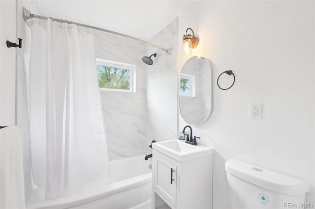 5445 Nebraska Way, Denver, CO 80246 - full bath with vanity, shower / bathtub combination with curtain, and toilet