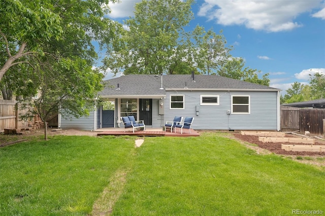 5445 Nebraska Way, Denver, CO 80246 - rear view of house featuring a deck and a shingled roof