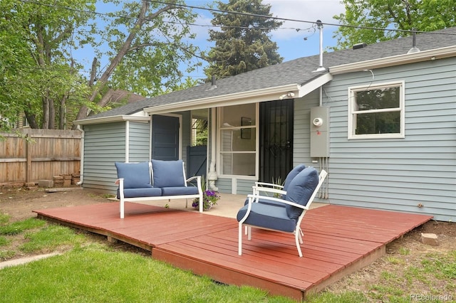 5445 Nebraska Way, Denver, CO 80246 - wooden terrace featuring outdoor lounge area