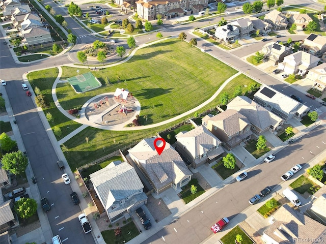aerial view of property's location featuring nearby suburban area