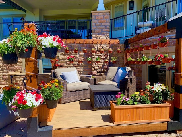 exterior space featuring an outdoor hangout area