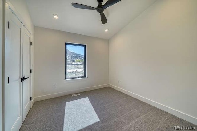 136 Chase St, Salida, CO 81201 - unfurnished bedroom featuring carpet floors, recessed lighting, and a ceiling fan