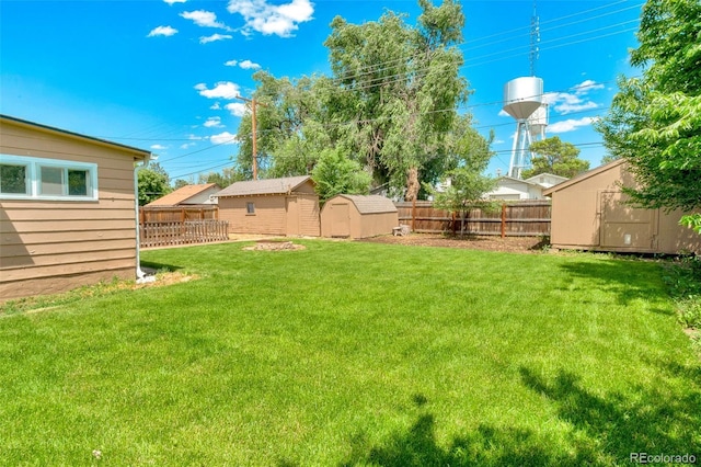 458 Cherry St, Hudson, CO 80642 - fenced backyard with a storage shed