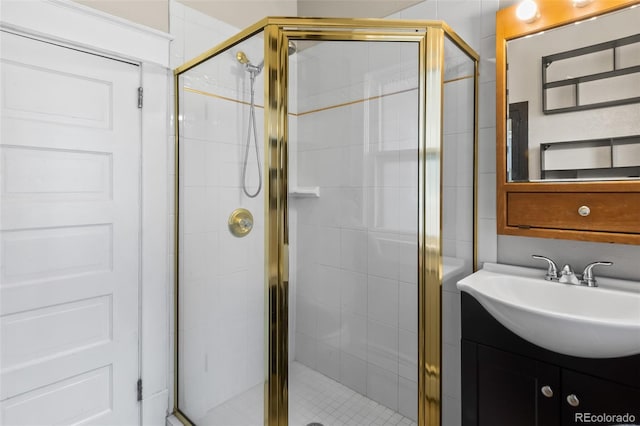 458 Cherry St, Hudson, CO 80642 - bathroom featuring vanity and a shower stall