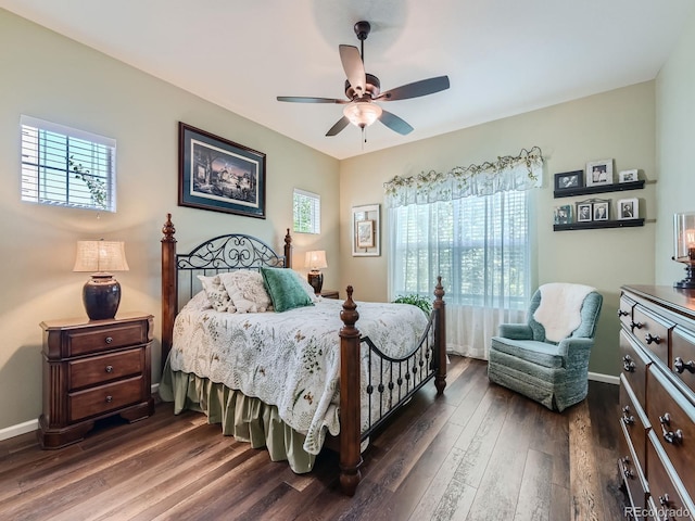 16658 Prospect Ln, Broomfield, CO 80023 - bedroom with dark wood-style floors and ceiling fan